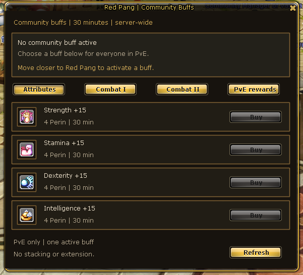 Red Pang · contribute together towards community buffs.