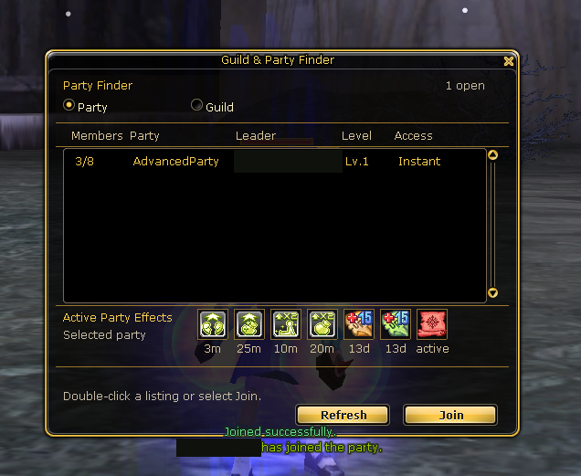 Party Finder · find players for your next adventure.