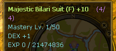 Suit mastery · its own progression and item EXP.